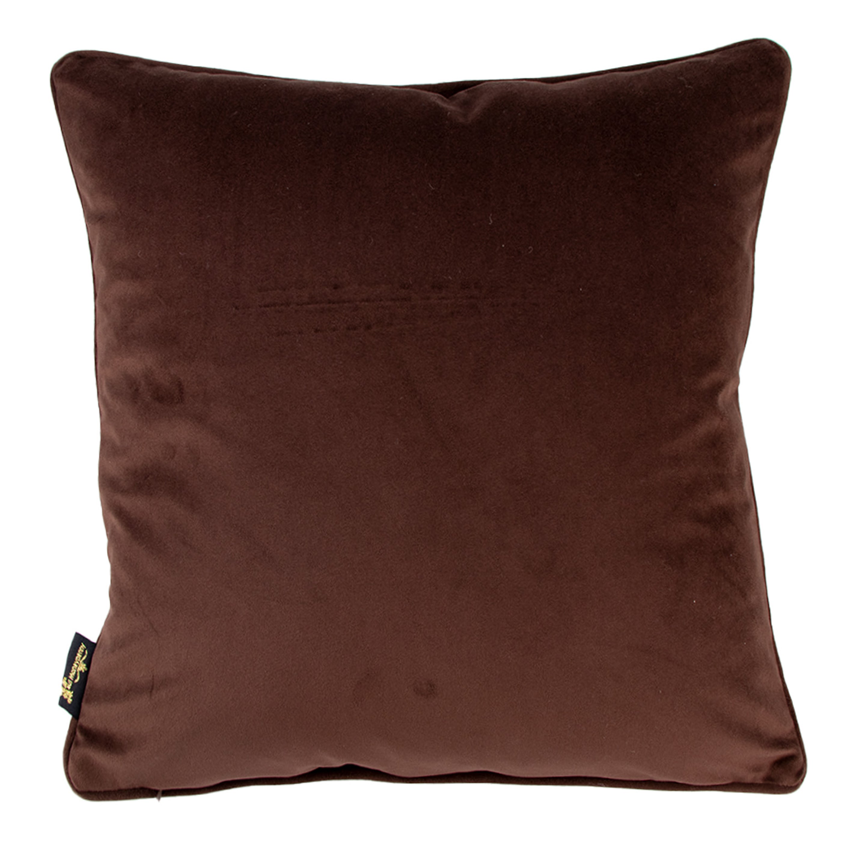 Malini Damnhot Bronze Foil Splash Cushion On Choc Square Cushion